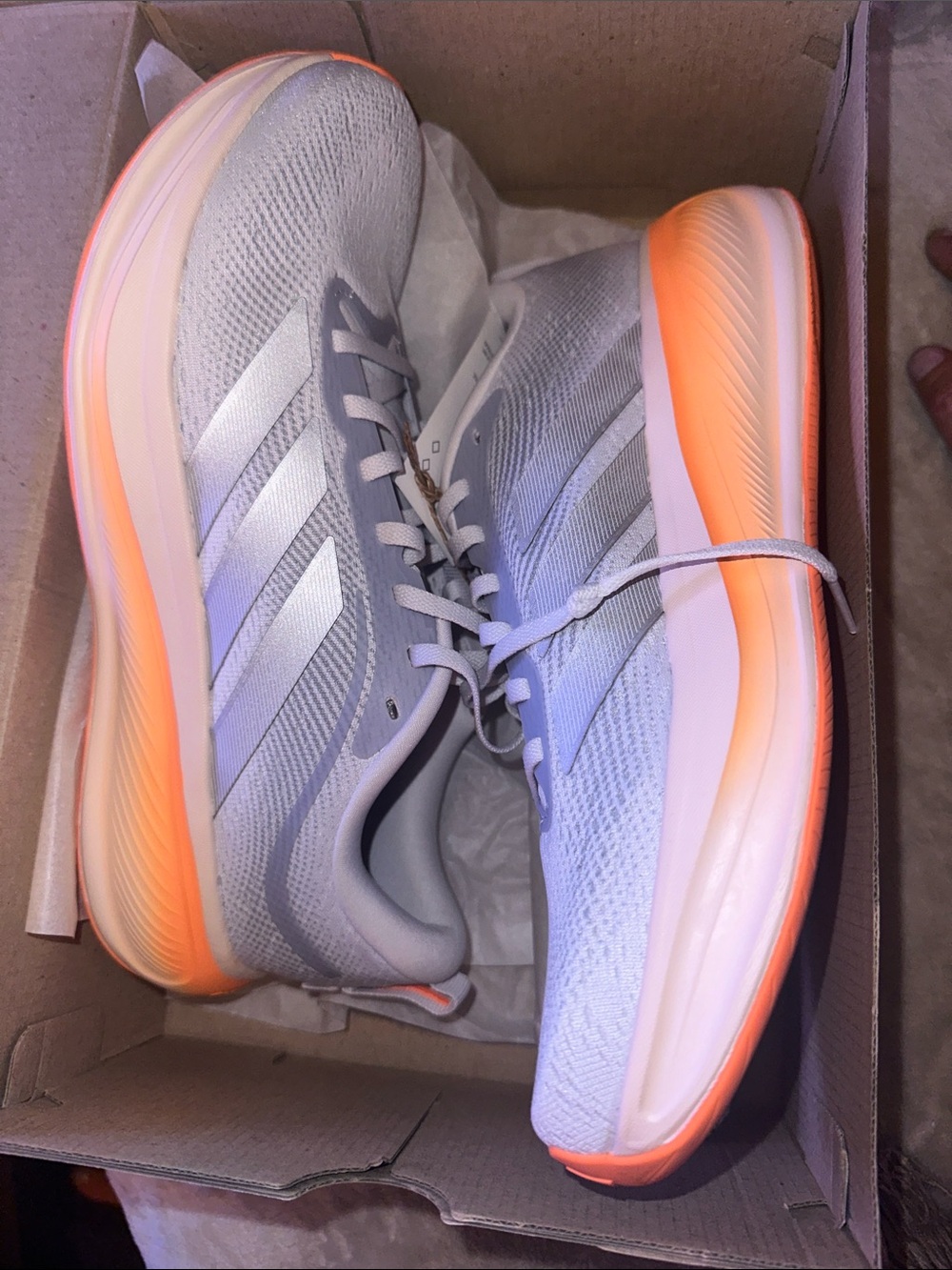 adidas Women's Light Gray and orange Athletic Running Shoes